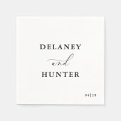 Elegant Script minimalistisch bewerkbare bruiloft Servet (Voorkant)