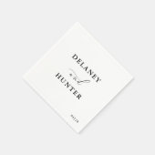 Elegant Script minimalistisch bewerkbare bruiloft Servet (Hoek)