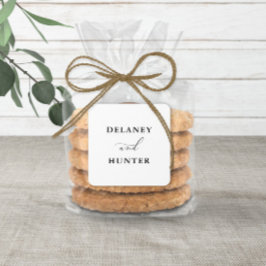 Elegant Script minimalistisch bewerkbare bruiloft Vierkante Sticker