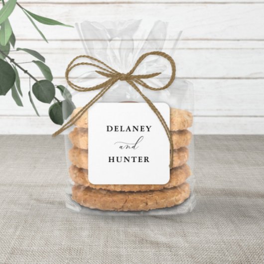 Elegant Script minimalistisch bewerkbare bruiloft Vierkante Sticker