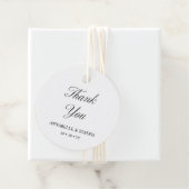 Elegant Script minimalistisch formeel wit bruiloft Bedankjes Labels (In situ)