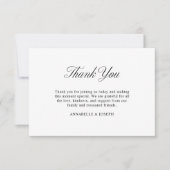 Elegant Script minimalistisch formeel wit bruiloft Bedankkaart (Voorkant)