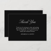 Elegant Script minimalistisch formeel zwart bruilo Bedankkaart (Voorkant / Achterkant)