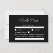 Elegant Script minimalistisch formeel zwart bruilo RSVP Kaartje (Voorkant)