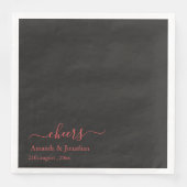 Elegant Script minimalistisch gejuich bruiloft Servet (Voorkant)