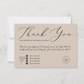 Elegant script minimalistisch latte bestelling dan bedankkaart (Voorkant)