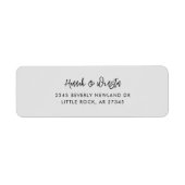 Elegant script minimalistisch retouradres etiket (Voorkant)