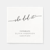 Elegant Script Minimalistische Afstudeerfeest Servet (Voorkant)