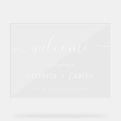 Elegant Script minimalistische bruiloft Acryl Bord (Voorkant)