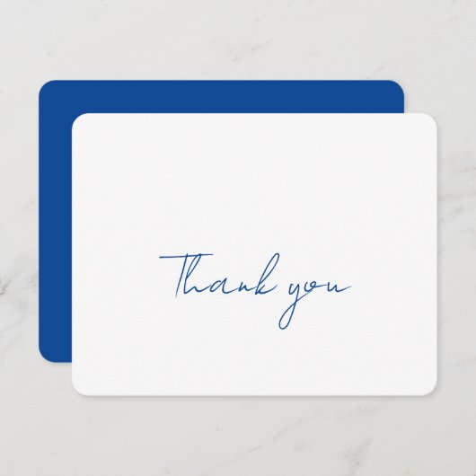 Elegant Script minimalistische bruiloft Bedankkaart (Voorkant / Achterkant)