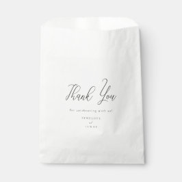 Elegant Script minimalistische bruiloft Bedankzakje