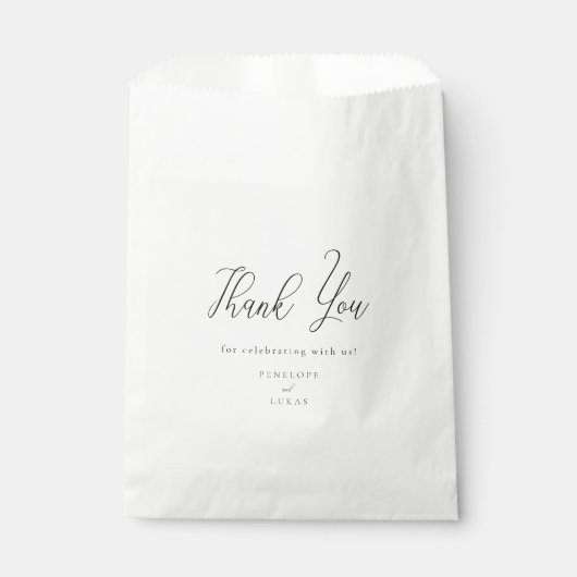 Elegant Script minimalistische bruiloft Bedankzakje (Voorkant)