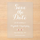 Elegant script minimalistische bruiloft Bewaar de Acryl Uitnodigingen (Voorkant)