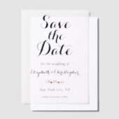 Elegant script minimalistische bruiloft Bewaar de Vellum Uitnodigingen (Offset)