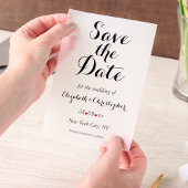 Elegant script minimalistische bruiloft Bewaar de Vellum Uitnodigingen