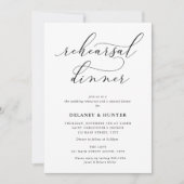 Elegant script minimalistische bruiloft repetitie  kaart (Voorkant)