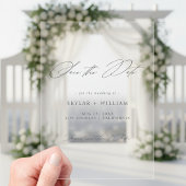 Elegant script minimalistische bruiloft Sla de dat Acryl Uitnodigingen