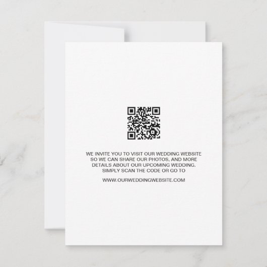 Elegant Script Minimalistische foto's Trouwwebsite Kaart (Achterkant)