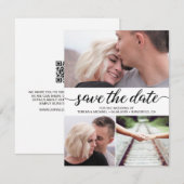 Elegant Script Minimalistische foto's Trouwwebsite Kaart (Voorkant / Achterkant)