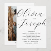 Elegant script & minimalistische fotoverlovingsfee kaart (Voorkant / Achterkant)