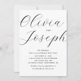Elegant script & minimalistische fotoverlovingsfee kaart
