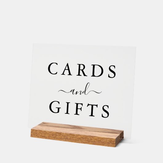 Elegant Script Minimalistische Trouwkaarten & Gesc Acryl Bord (Hoek)