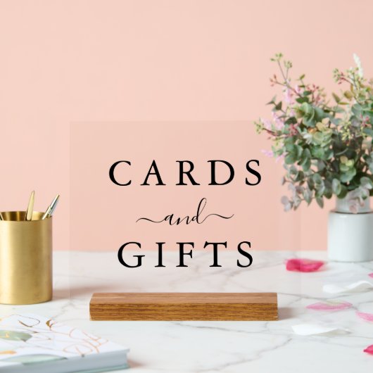 Elegant Script Minimalistische Trouwkaarten & Gesc Acryl Bord (Huwelijk)