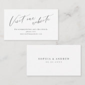 Elegant script minimalistische website Insert card Plaatskaartje (Voorkant / Achterkant)