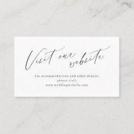 Elegant script minimalistische website Insert card Plaatskaartje