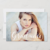 Elegant Script Mint Green Photo Afstuderen Aankondiging (Voorkant)