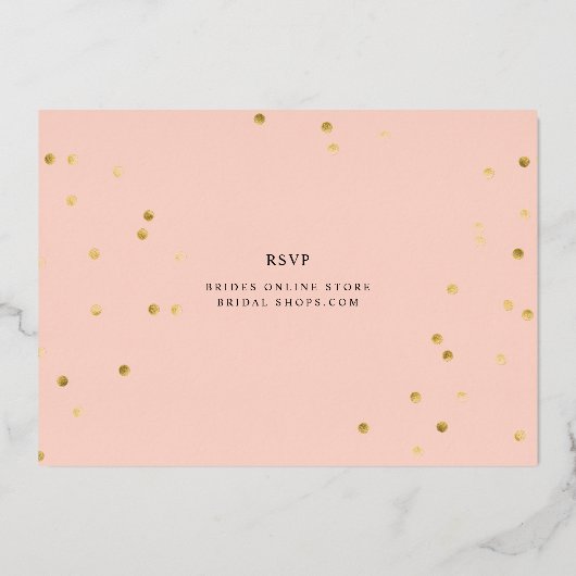 Elegant Script Miss to Mrs. Bridal Shower Gold Folie Uitnodiging (Achterkant)