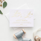 Elegant Script Miss to Mrs. Bridal Shower Gold Folie Uitnodiging