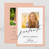 Elegant Script Modern 2 Foto Afstuderen (Voorkant / Achterkant)