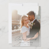 Elegant Script Modern 2 foto bruiloft Bedankkaart (Voorkant)