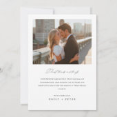 Elegant Script Modern 2 foto bruiloft Bedankkaart (Achterkant)