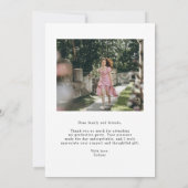 Elegant Script Modern 2 foto Eenvoudig Afstuderen Bedankkaart (Achterkant)