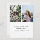 Elegant Script Modern 3 Foto Afstuderen Aankondiging (Achterkant)