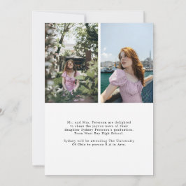 Elegant Script Modern 3 Foto Afstuderen Aankondiging