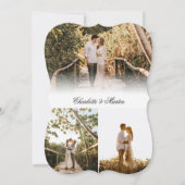 Elegant Script Modern 4 foto bruiloft Kaart (Achterkant)