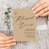 Elegant Script Modern Beige Repetitie Diner QR Kaart