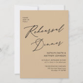 Elegant Script Modern Beige Repetitie Diner QR Kaart (Voorkant)