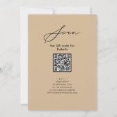 Elegant Script Modern Beige Repetitie Diner QR Kaart (Achterkant)