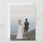 Elegant Script Modern bewaart de Datum Fotokaart Save The Date (Voorkant)