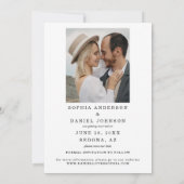 Elegant Script Modern bewaart de Datum Fotokaart Save The Date (Achterkant)