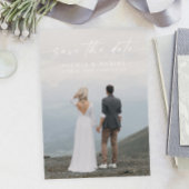 Elegant Script Modern bewaart de Datum Fotokaart Save The Date