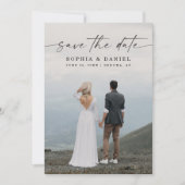 Elegant Script Modern bewaart de Datum Fotokaart Save The Date (Voorkant)