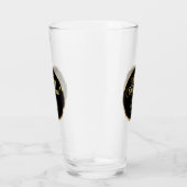 Elegant Script Modern Black en Gold Kerstmis Glas (Rechts)