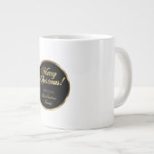Elegant Script Modern Black en Gold Kerstmis Grote Koffiekop (Voorkant rechts)