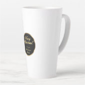 Elegant Script Modern Black en Gold Kerstmis Latte Mok (Rechterhoek)