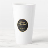 Elegant Script Modern Black en Gold Kerstmis Latte Mok (Voorkant)
